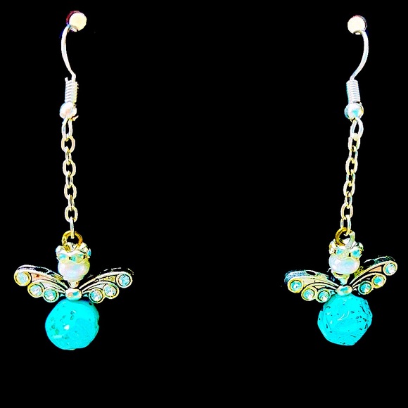 Fairytale Guardians Turquoise Handcrafted Earrings - Picture 1 of 1